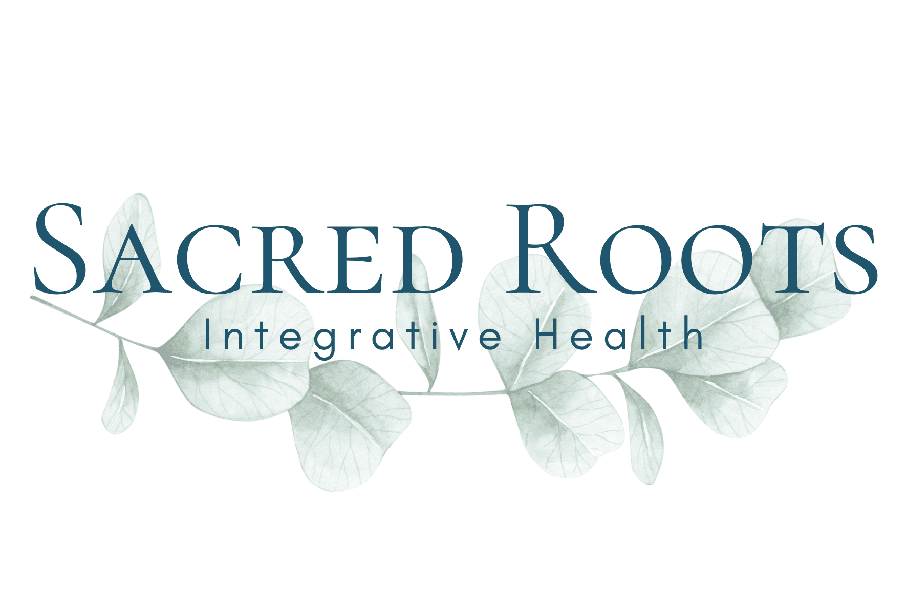 Sacred Roots Integrative Health logo with leaf illustration