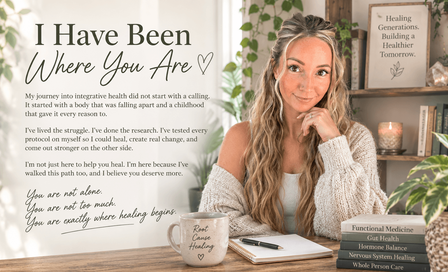 Cheyenne Johnson, Integrative Health Practitioner. I have been where you are. You are not alone, you are not too much, you are exactly where healing begins.